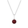 January Birthpearl Bordeaux Crystal Pearl Simply Necklace Embellished with Premium Grade Austrian Crystal Pearl