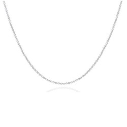 Italian Cable Chain Long Necklace 925 Sterling Silver Rhodium Plated