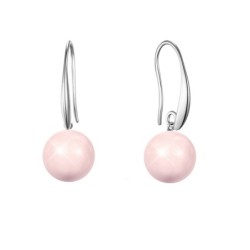 October Birthpearl Rosaline Pink Crystal Pearl Elegant Earrings Embellished with Premium Grade Austrian Crystal Pearls