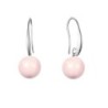 October Birthpearl Rosaline Pink Crystal Pearl Elegant Earrings Embellished with Premium Grade Austrian Crystal Pearls