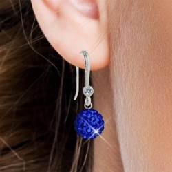 Limited Edition Premium Graceful Pave Sapphire Crystal Earrings Embellished with Austrian Crystals