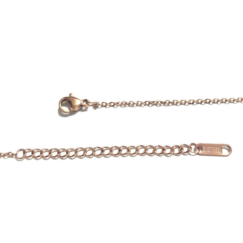 Premium Stainless Steel Rose Gold Plated Cable Chain Necklace Chain With Extension  (Made in Japan)