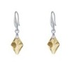 Golden Shadow Rhombus 18K White Gold Plated Plated Earring Embellished with Austrian Crystals