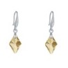 Golden Shadow Rhombus 18K White Gold Plated Plated Earring Embellished with Austrian Crystals