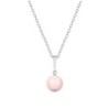 October Birthpearl Rosaline Pink Crystal Pearl Simply Necklace Embellished with Premium Grade Austrian Crystal Pearl