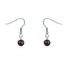 Premium Stainless Steel Natural Garnet Dainty Globe Classic Hook Hypoallergenic Earrings