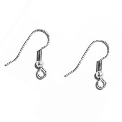 18k White Gold Plated Earring Fish Hook (Made In Japan)