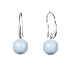 March Birthpearl Light Blue Crystal Pearl Elegant Earrings Embellished with Premium Grade Austrian Crystal Pearls