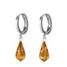 Topaz Crystal Teardrop Hoop Earring Embellished with Austrian Crystals