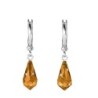 Topaz Crystal Teardrop Hoop Earring Embellished with Austrian Crystals