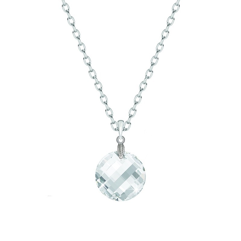 Clear Crystal Twist Pendant Necklace Embellished with Premium Grade Austrian Crystal