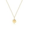 Golden Four-Leaf Clover Pendant Necklace Embellished with Austrian Crystals