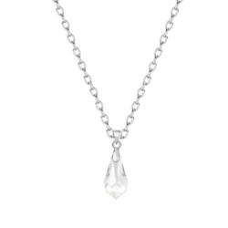 Teardrop Crystal Pendant Necklace with Pearl Earrings Set Embellished with Premium Grade Austrian Crystals