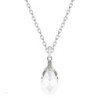 Crystal Clear Pear Shaped Pendant Necklace Jewellery Set Embellished with Premium Grade Austrian Crystals