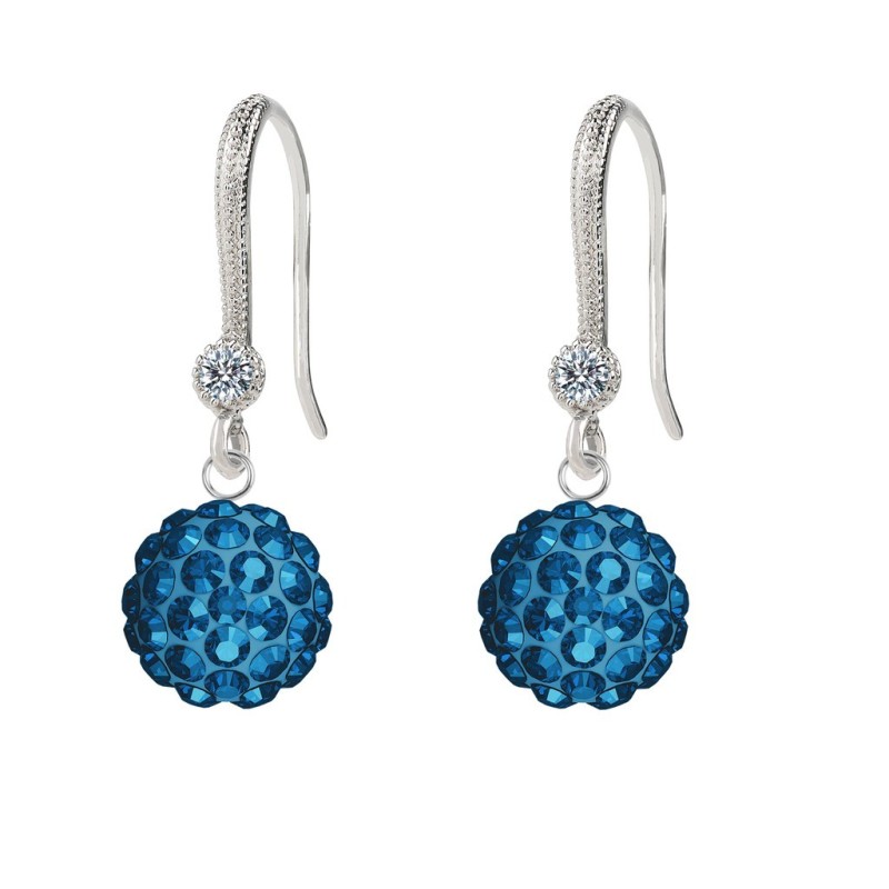 Limited Edition Premium Graceful Pave Turquoise Blue Crystal Earrings