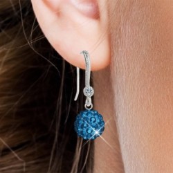 Limited Edition Premium Graceful Pave Turquoise Blue Crystal Earrings