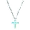 Small Classic Crystal AB Cross Pendant Necklace Embellished with Austrian Crystal