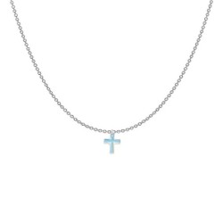 Small Classic Crystal AB Cross Pendant Necklace Embellished with Austrian Crystal