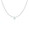 Small Classic Crystal AB Cross Pendant Necklace Embellished with Austrian Crystal