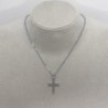 Beautiful Cross Pendant 925 Sterling Silver Necklace Embellished with Premium Grade Austrian Crystals