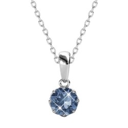 December Birthstone Montana 925 Sterling Silver Pendant Necklace Embellished with Austrian Crystal