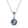 December Birthstone Montana 925 Sterling Silver Pendant Necklace Embellished with Austrian Crystals