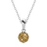 November Birthstone Topaz 925 Sterling Silver Pendant Necklace Embellished with Austrian Crystal