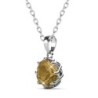 November Birthstone Topaz 925 Sterling Silver Pendant Necklace Embellished with Austrian Crystal