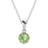 August Birthstone Peridot 925 Sterling Silver Pendant Necklace Embellished with Austrian Crystals