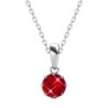 July Birthstone Light Siam 925 Sterling Silver Pendant Necklace Embellished with Premium Grade Austrian Crystal