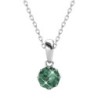 May Birthstone Emerald 925 Sterling Silver Pendant Necklace Embellished with Austrian Crystals