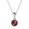 January Birthstone Siam Red 925 Sterling Silver Pendant Necklace Embellished with Austrian Crystals