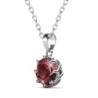 January Birthstone Siam Red 925 Sterling Silver Pendant Necklace Embellished with Austrian Crystals