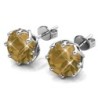 November Birthstone Topaz 925 Sterling Silver Earring Embellished with Austrian Crystals