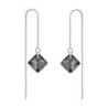 Silver Night Princess Cut Premium Austrian Crystal 18K White Gold Plated Thread Dangling Earrings