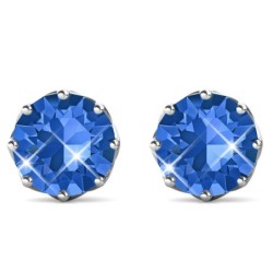 September Birthstone Sapphire 925 Sterling Silver Earring Embellished with Austrian Crystals