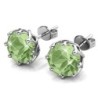 August Birthstone Peridot 925 Sterling Silver Earring Embellished with Austrian Crystals