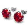 July Birthstone Light Siam 925 Sterling Silver Earring Embellished with Premium Grade Austrian Crystals