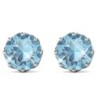 March Birthstone Aquamarine 925 Sterling Silver Earring Embellished with Austrian Crystals