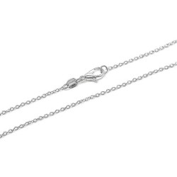 925 Silver Plated Slim Italian Cable 40cm Necklace Chain