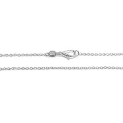 925 Silver Plated Slim Italian Cable 40cm Necklace Chain