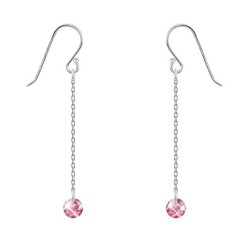 Classic Rose Crystal Dangling Earring Embellished with Austrian Crystals