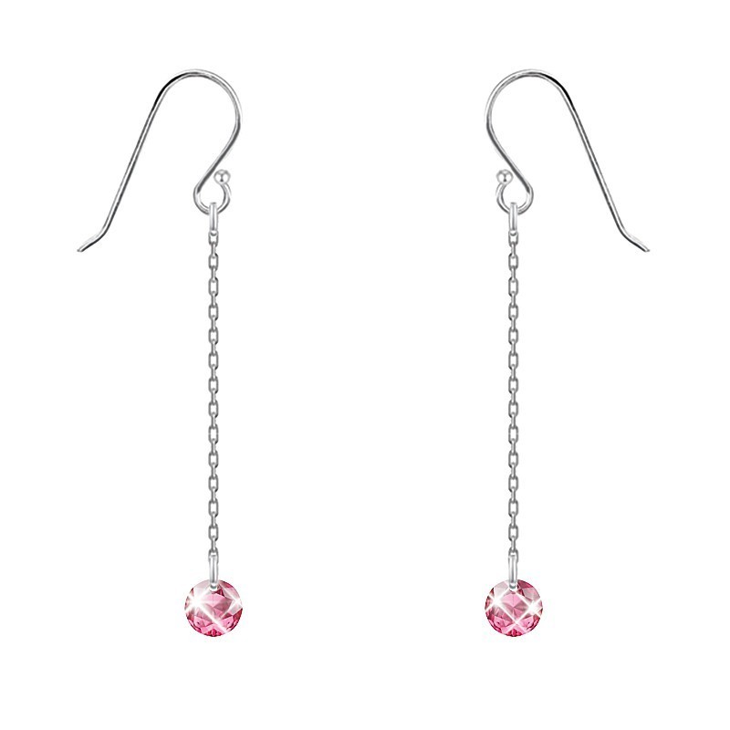 Classic Rose Crystal Dangling Earring Embellished with Austrian Crystals