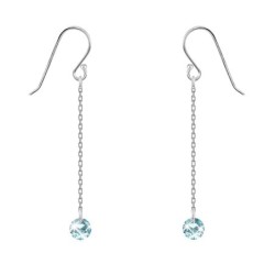 Classic Aquamarine Dangling Earring Embellished with Austrian Crystals