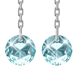 Classic Aquamarine Dangling Earring Embellished with Austrian Crystals