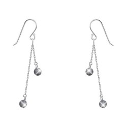 Crystal Pearl Duoble Chain Earring Embellished with Austrian Crystals