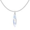 Ellipse Crystal Aurora Borealis Pendant Premium Steel Necklace Embellished with Premium Grade Austrian Crystal