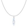 Ellipse Crystal Aurora Borealis Pendant Premium Steel Necklace Embellished with Premium Grade Austrian Crystal