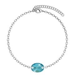 Lovely Oval Turquoise Crystal Bracelet Embellished with Austrian Crystals