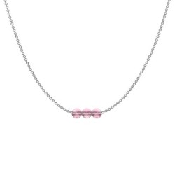 Antique Pink Graceful Crystal Ball Premium Stainless Steel Necklace Chain Embellished with Austrian Crystals